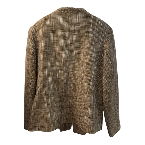 Talbots Italian Fabric Neutral Tweed Blazer 14 Academia Old Money Quiet Luxury - Picture 2 of 6